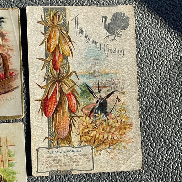 Antique Embossed Thanksgiving Postcard Lot Journaling Crafting - Picture 8 of 10